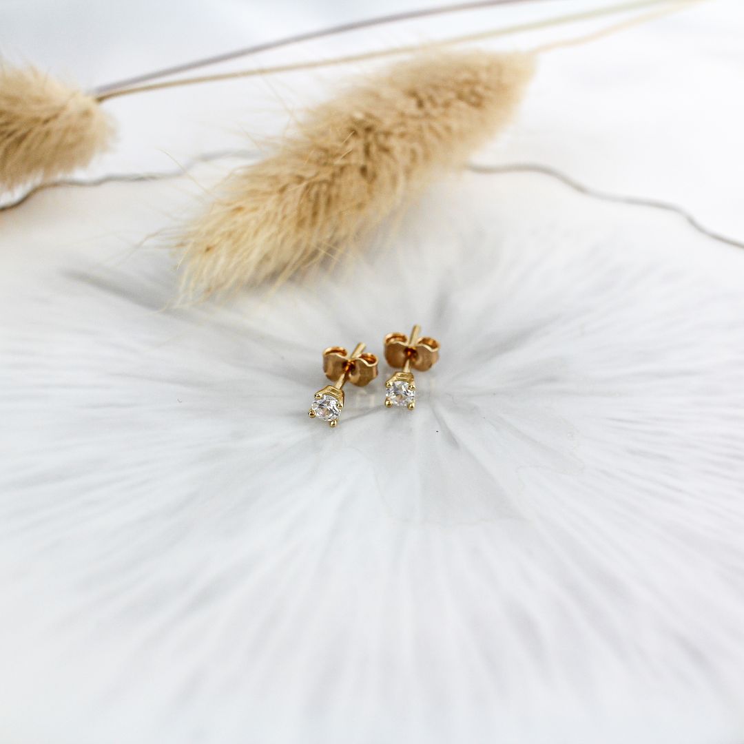 Dezent Sparkles Ohrstecker I 585 Gold