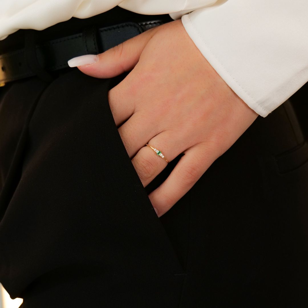 Aurelie Green Ring I 585 Gold
