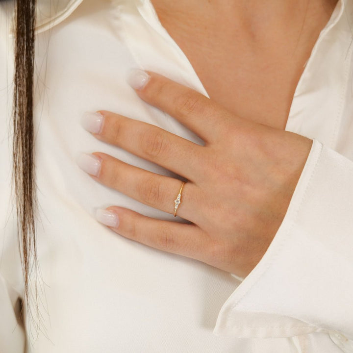 Aurelie White Ring I 585 Gold