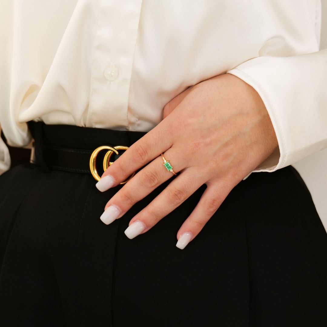 Celine Green Ring I 585 Gold