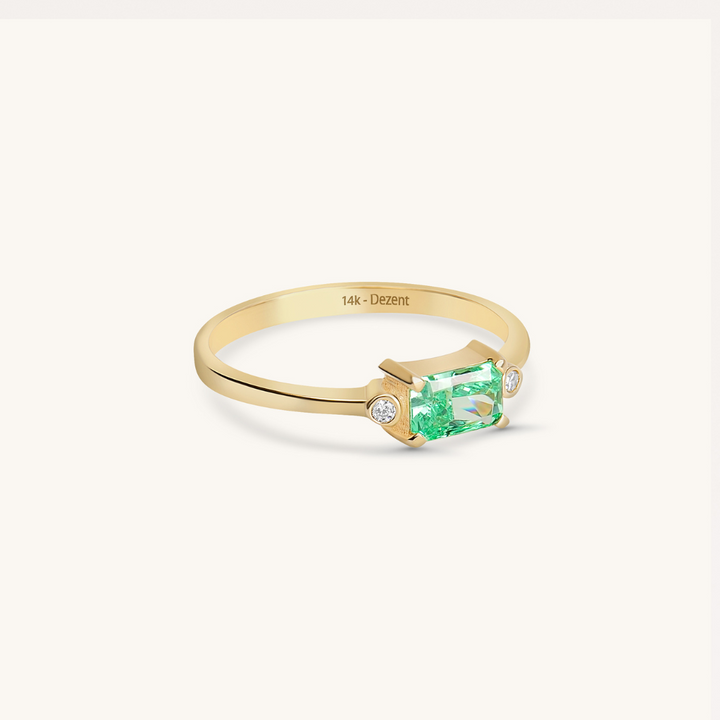 Celine Green Ring I 585 Gold
