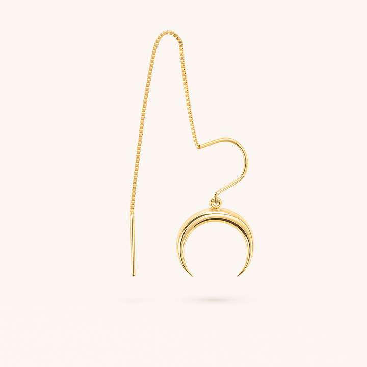 Halbmond Ohrkette I 585 Gold