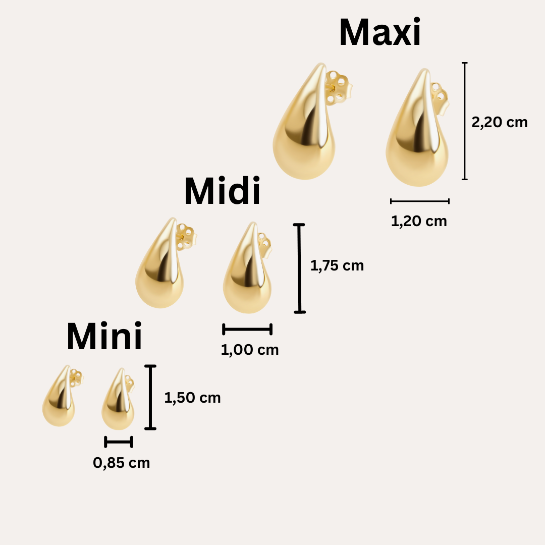 Drops Ohrstecker | 3 Größen | Mini-Midi-Maxi I 585 Gold Ohrringe