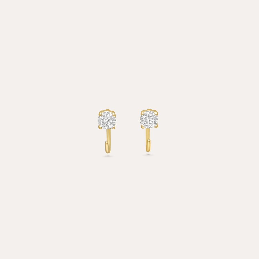 Ear Climber Solitär Maxi | 585 Gold Ohrringe