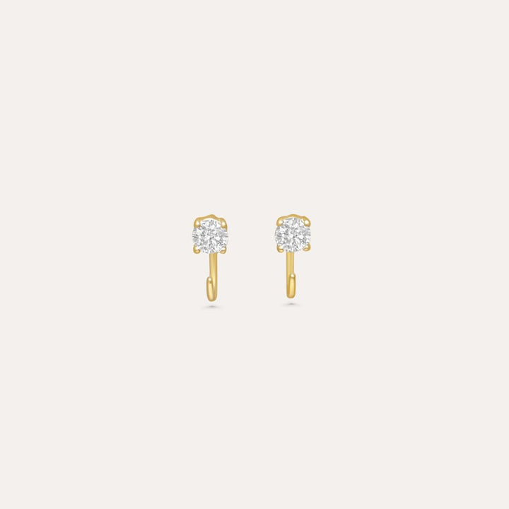 Ear Climber Solitär Maxi | 585 Gold Ohrringe