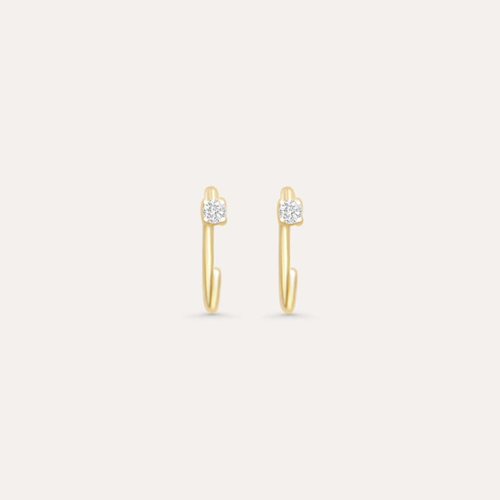Ear Climber Solitär Mini | 585 Gold Ohrringe