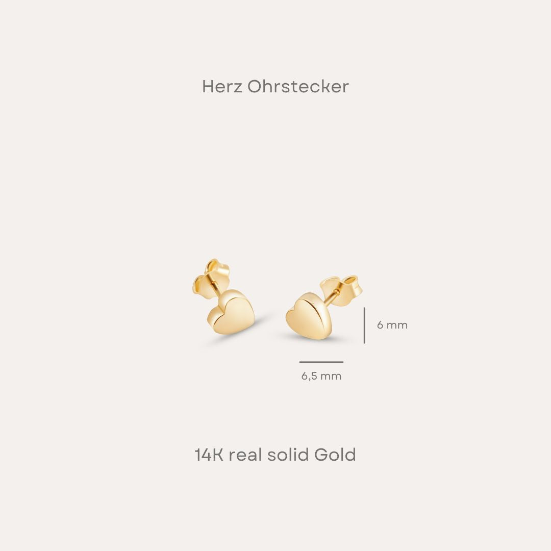 Herz Ohrstecker | 585 Gold