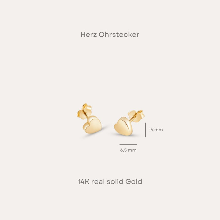 Herz Ohrstecker | 585 Gold