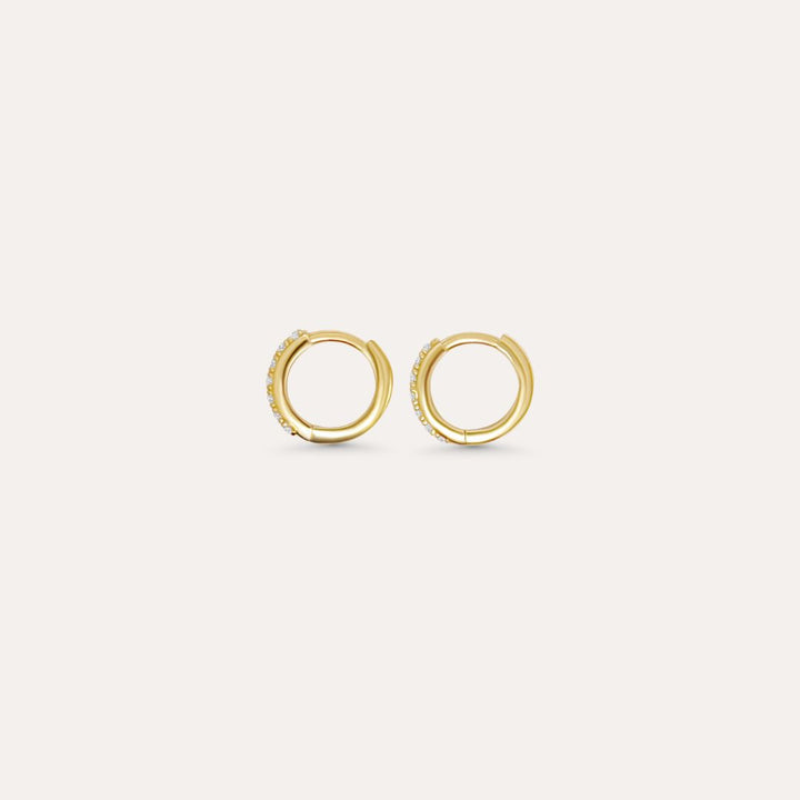 Mini Zirkonia Creolen | 585 Gold Ohrringe
