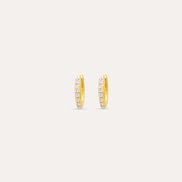 Mini Zirkonia Creolen | 585 Gold Ohrringe