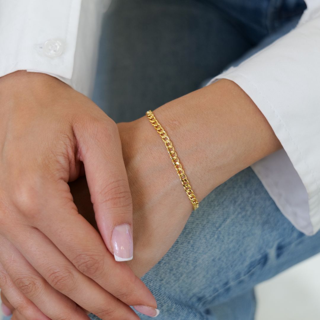 Panzerketten Armband Filigran | 585 Gold Armband