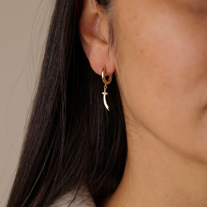 Schwert | 585 Gold Ohrringe