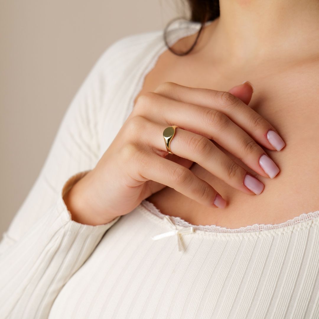 Siegelring Minimalistisch | 585 Gold Ring