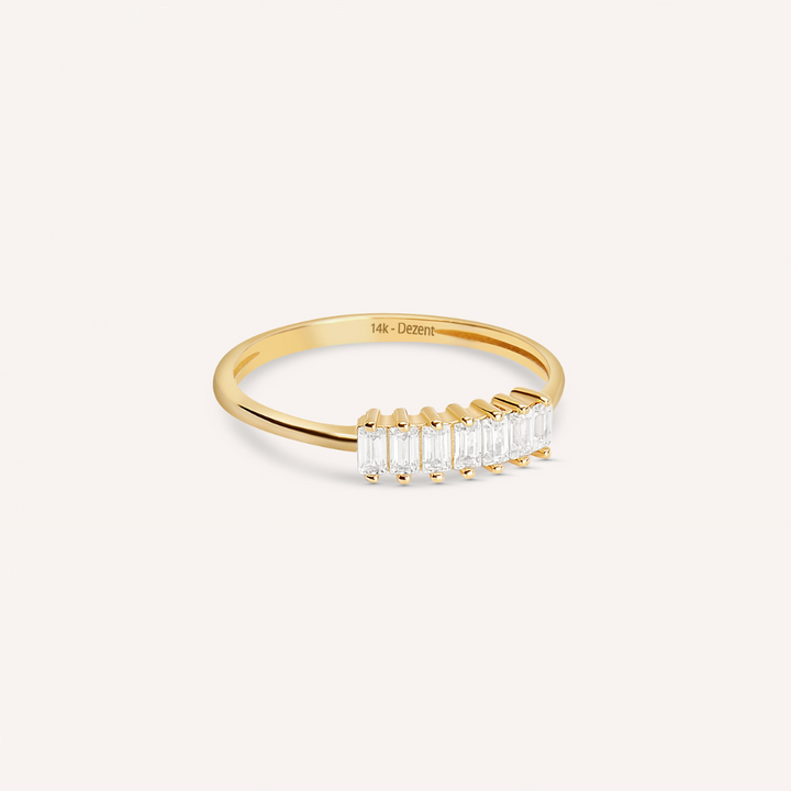 Aline Ring mit Baguette Steinen I 585 Gold Ring