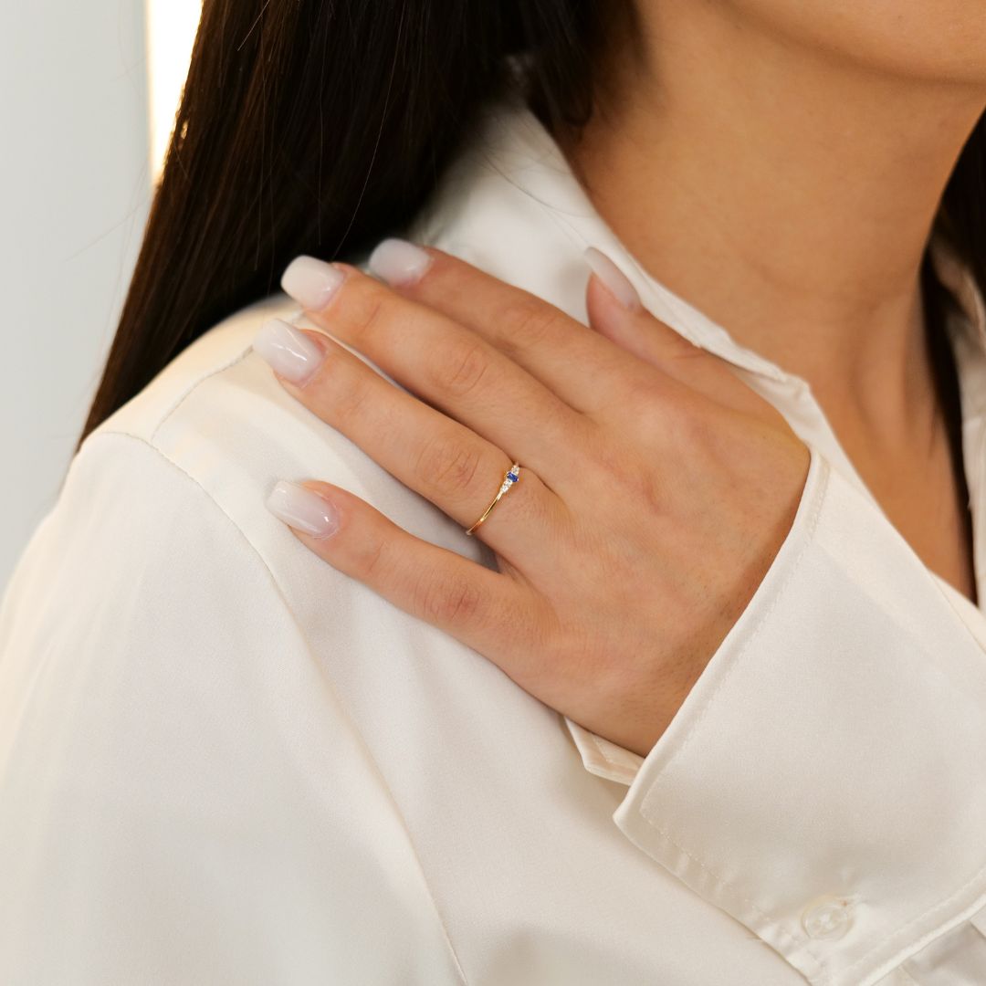 Aurelie Blue Ring I 585 Gold