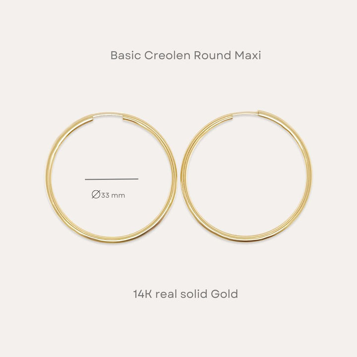 Basic Round Creolen Mini | Midi | Maxi | 585 Gold