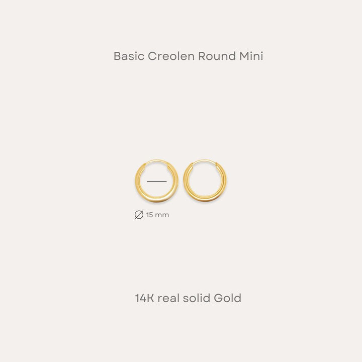 Basic Round Creolen Mini | Midi | Maxi | 585 Gold