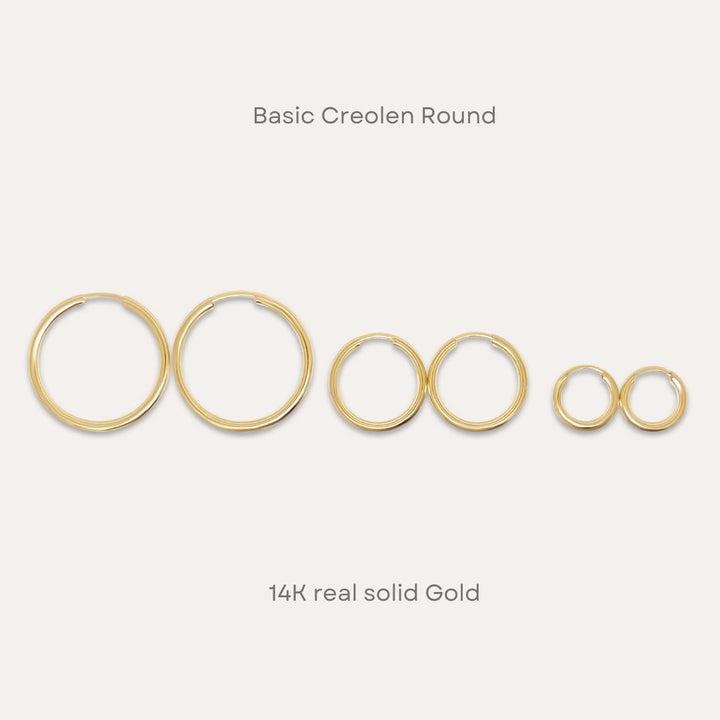 Basic Round Creolen Mini | Midi | Maxi | 585 Gold
