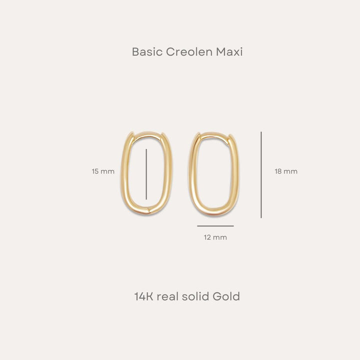 Basic Oval Creolen Mini | Midi | Maxi | 585 Gold