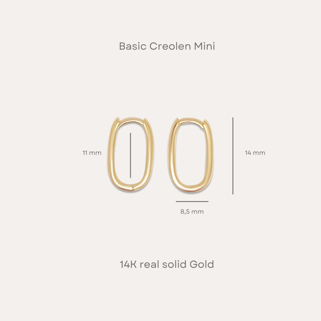 Basic Oval Creolen Mini | Midi | Maxi | 585 Gold
