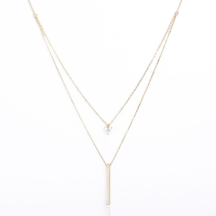 Doppelreihe Kette Zirkonia I 585 Gold