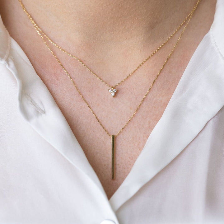 Doppelreihe Kette Zirkonia I 585 Gold