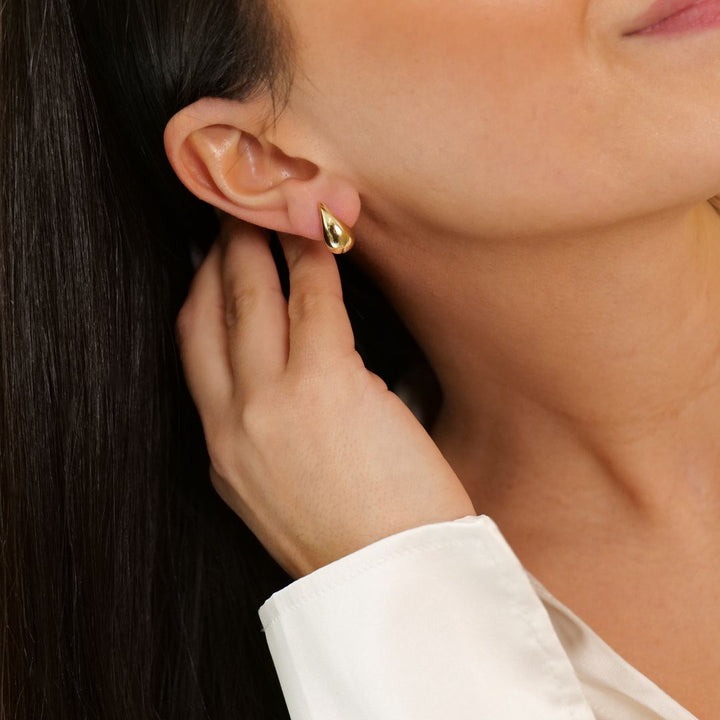 Drops Ohrstecker | 3 Größen | Mini-Midi-Maxi I 585 Gold Ohrringe