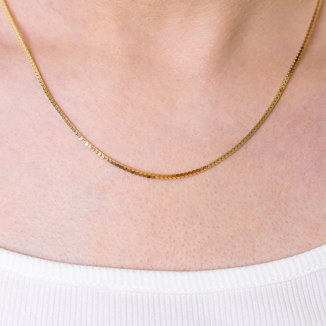 Plain Boho Kette I 585 Gold