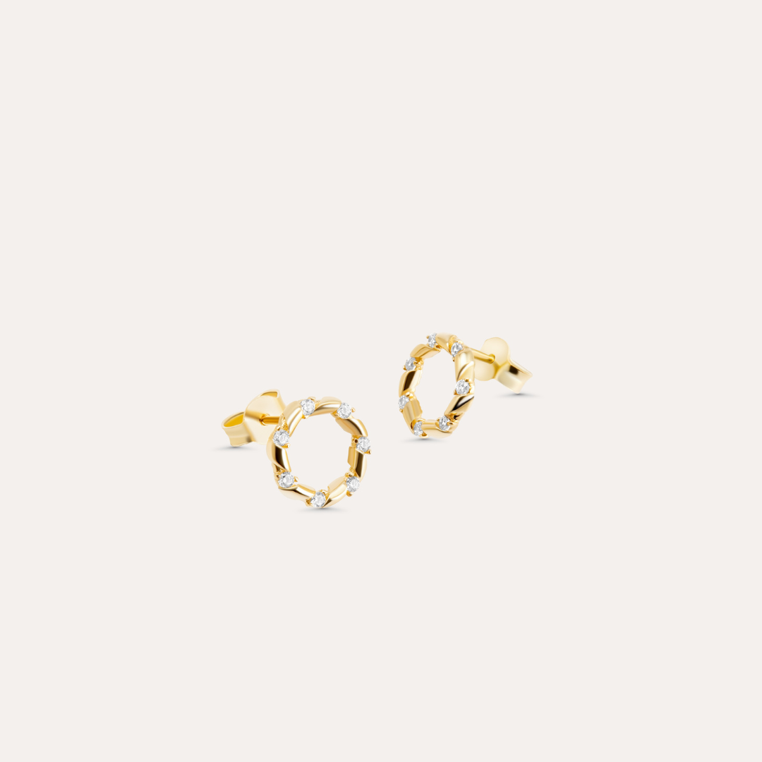 Fleur Gold Ohrstecker Rund I 585 Gold
