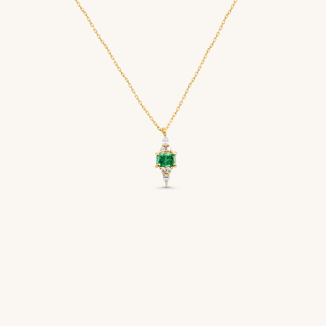 Florence Kette Mit Grünem Stein | 585 Gold