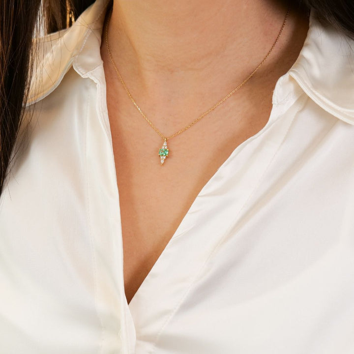 Florence Kette Mit Grünem Stein | 585 Gold
