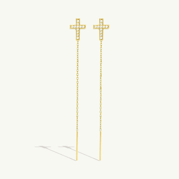 Glanzkreuz Ohrhänger I 585 Gold