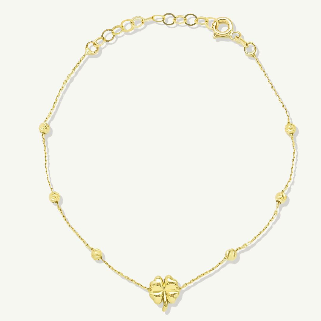 Goldenes Klee | 585 Goldarmband
