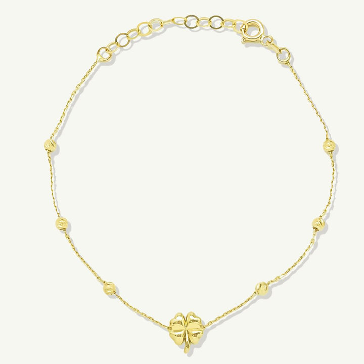 Goldenes Klee | 585 Goldarmband