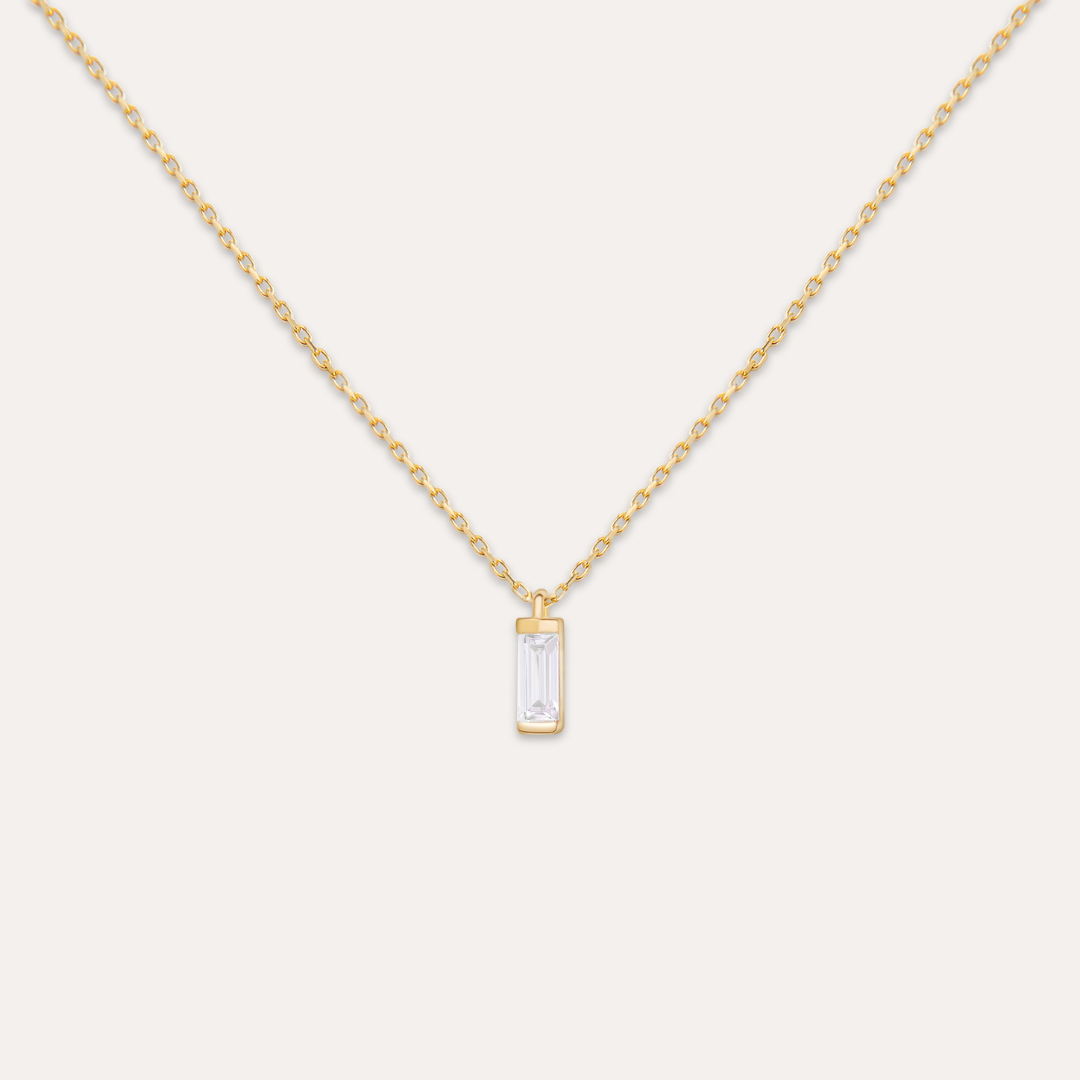 Goldkette filigran Baguette Stein I 585 Gold