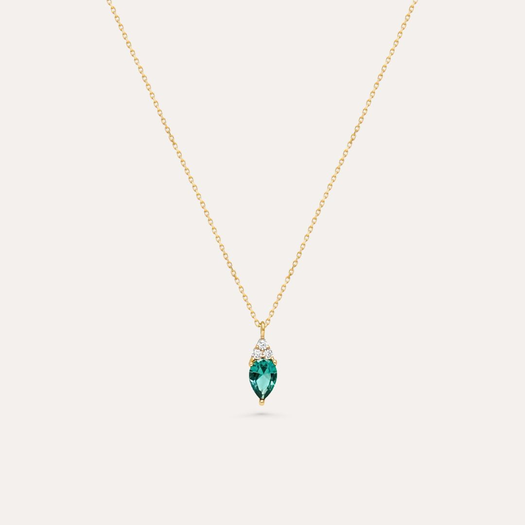 Green Queen Grüner Zirkonia Kette I 585 Gold