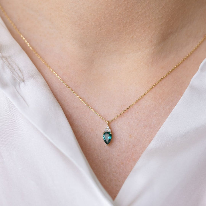 Green Queen Grüner Zirkonia Kette I 585 Gold
