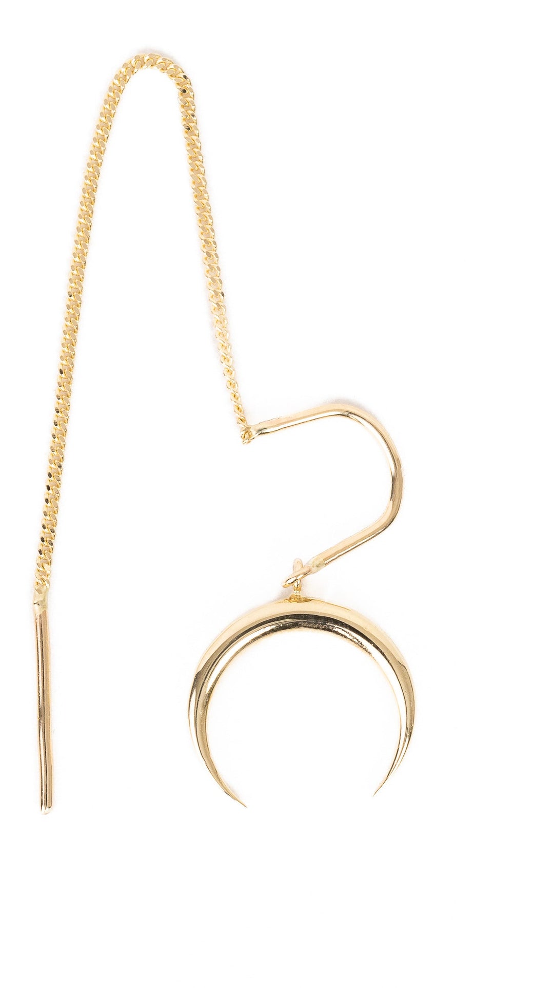 Halbmond Ohrkette I 585 Gold