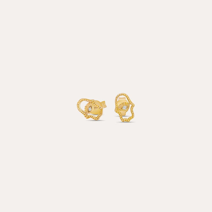 Hand der Fatima Ohrstecker I 585 Gold