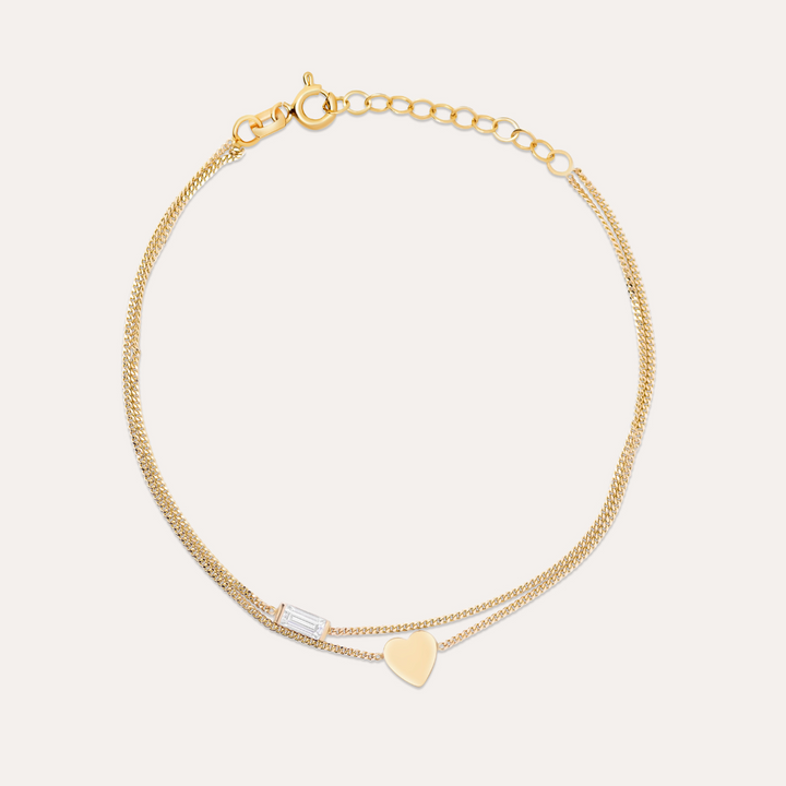 Herz & Stein Armband I  585 Gold