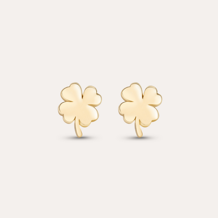 Kleeblatt Ohrstecker I 585 Gold