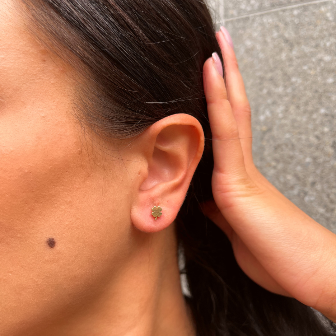 Kleeblatt Ohrstecker I 585 Gold