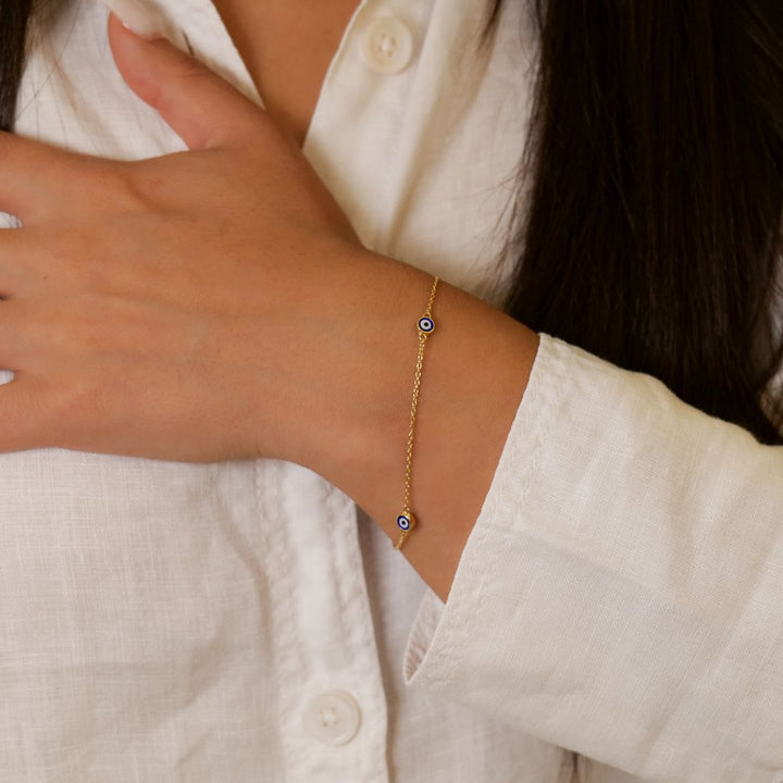 Mini Nazar Armband | 585 Gold