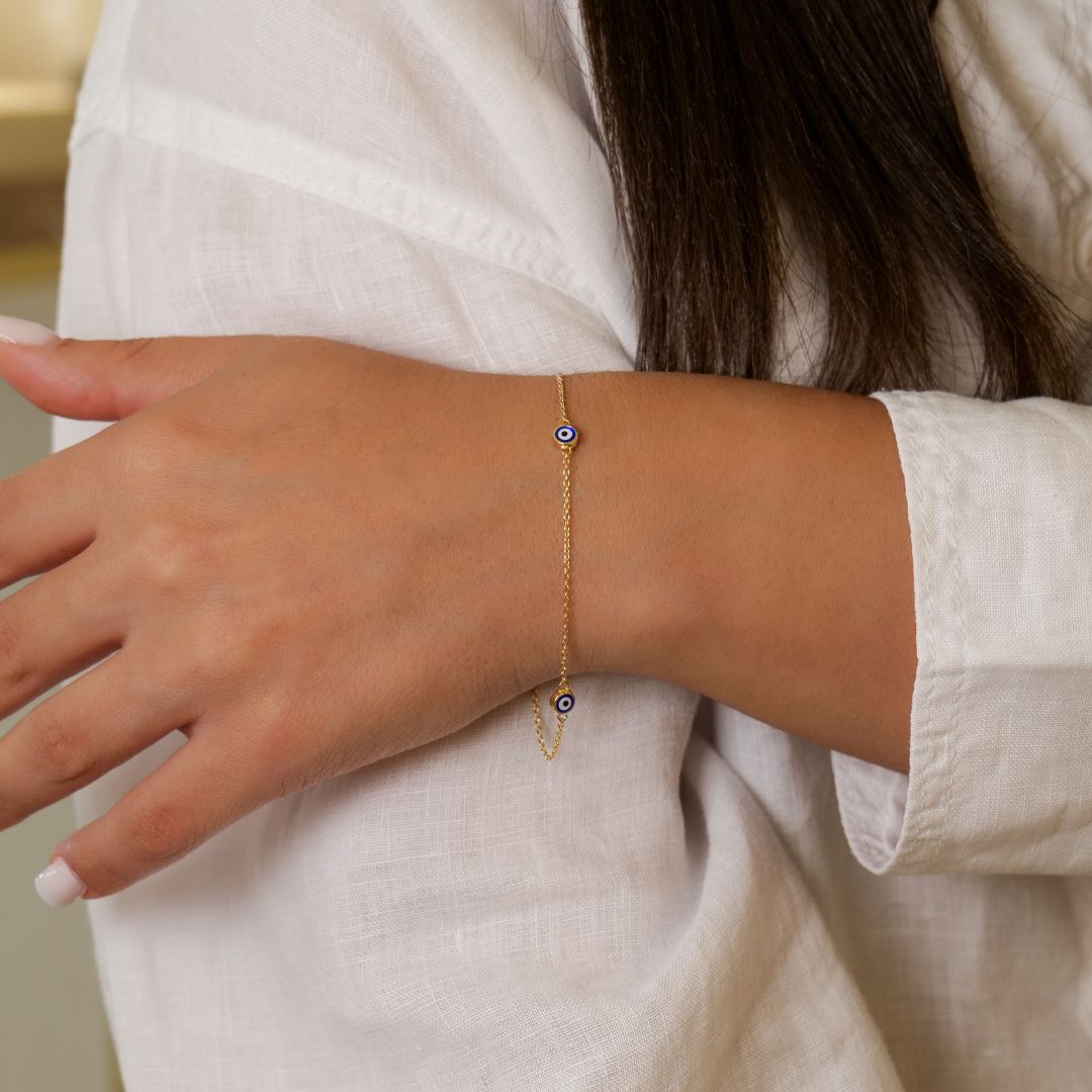 Mini Nazar Armband | 585 Gold