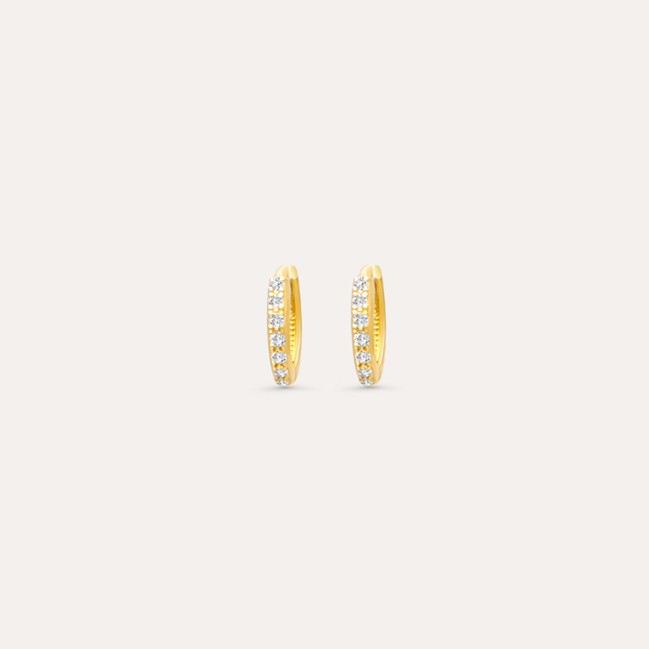 Mini Zirkonia Creolen | 585 Gold Ohrringe