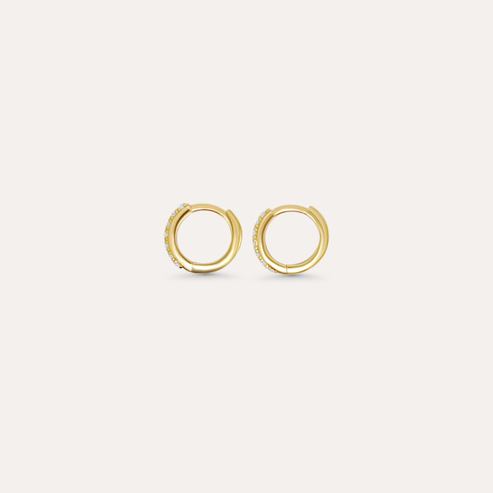 Mini Zirkonia Creolen | 585 Gold Ohrringe