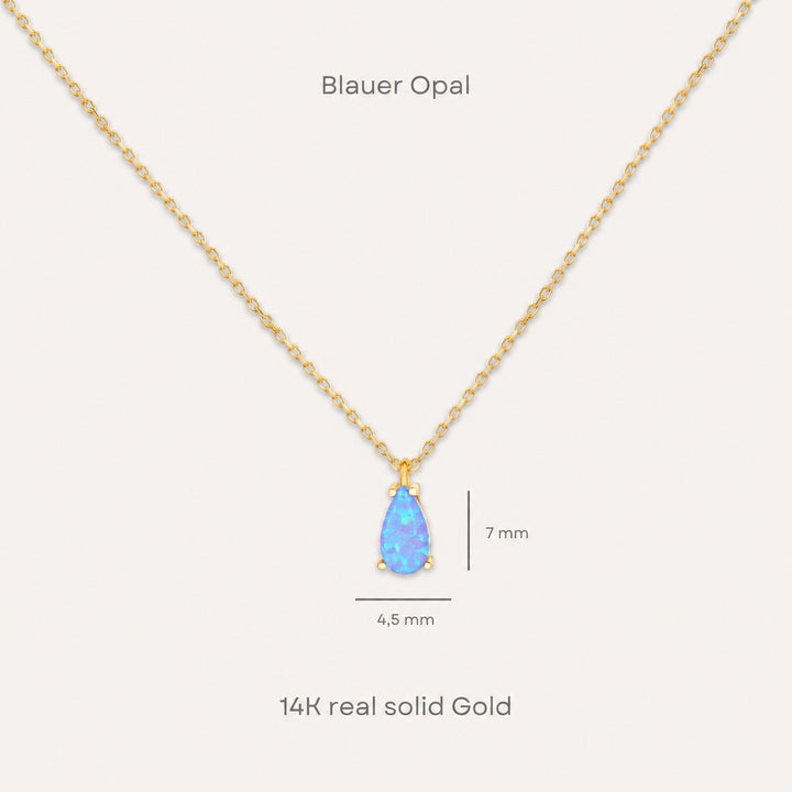 Blauer Opal Kette I 585 Gold