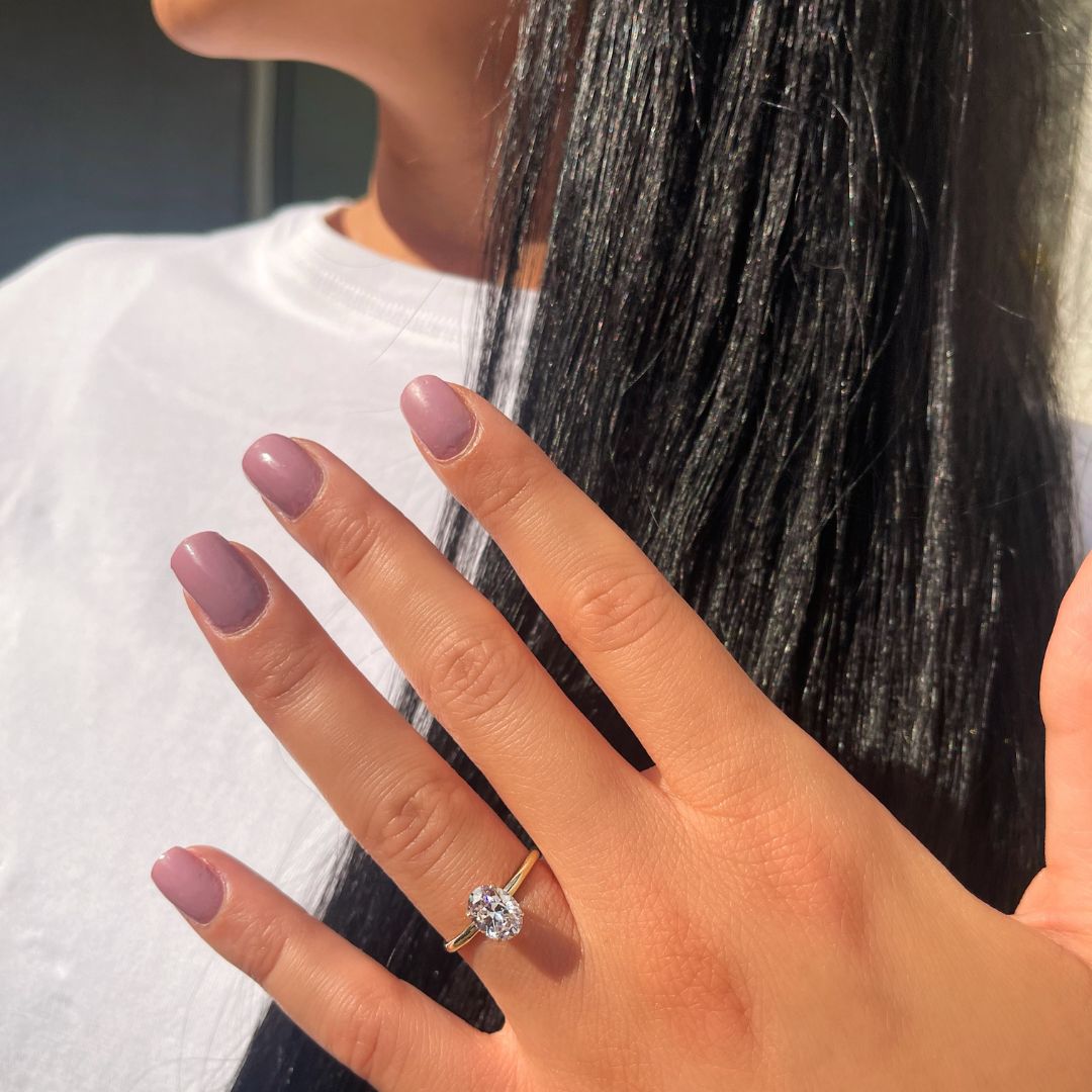 Oval Stein Ring | 585 Goldring