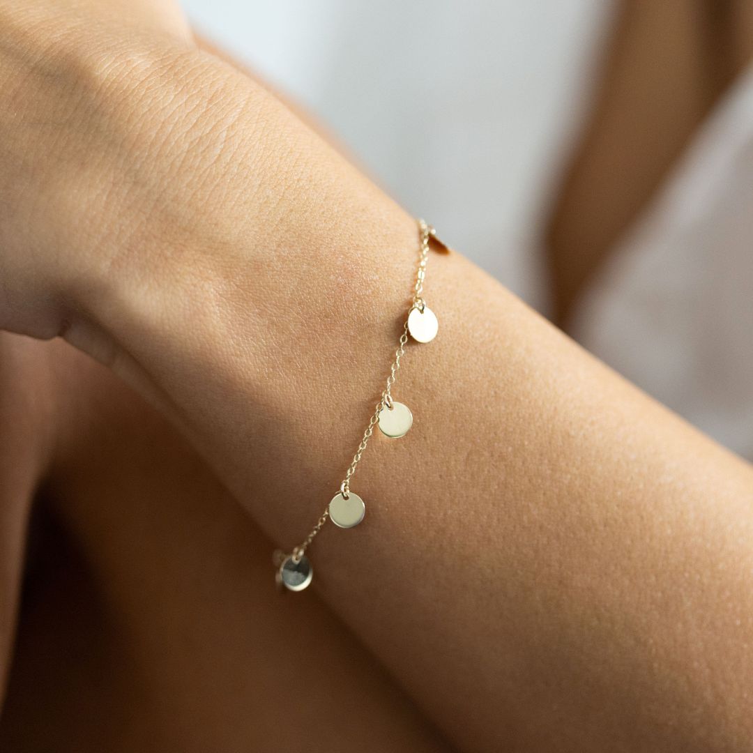 Plättchen Armband I 585 Gold