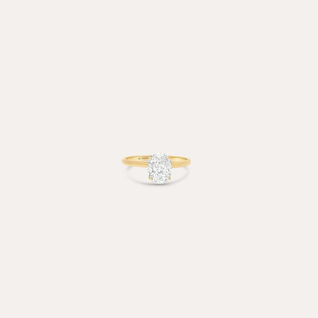 Oval Stein Ring | 585 Goldring